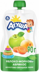 Пюре Агуша яблоко тыква персик банан с 6 мес. 90 г