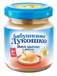 Пюре Бабушкино лукошко цыпленок рис Курочка Ряба 100 г