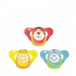 Соска-пустышка силиконовая, Бусинка 1 шт арт. 409 Веселые зверушки с кольцом ортодонтическая с 0 до 3 мес.