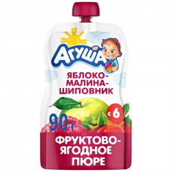 Пюре Агуша яблоко малина ежевика 90 г