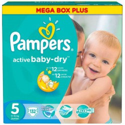 Подгузники, Pampers (Памперс) 11-25 кг р. 5 №132 актив беби джуниор