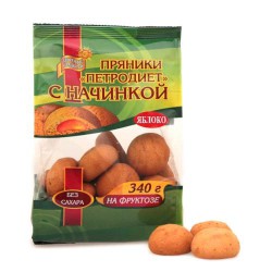 Пряники, 340 г с начинкой на фруктозе Яблоко