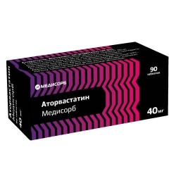 Аторвастатин Медисорб табл. п/о пленочной 40 мг 90 шт.